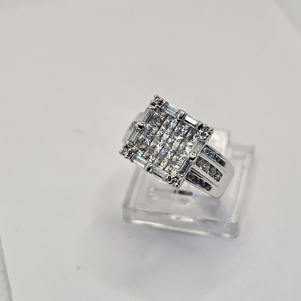 NOT FOR SALE JTV 2.37ctw High Grade CZ Invisible Set Platineve®Ring - Picture 7 of 17